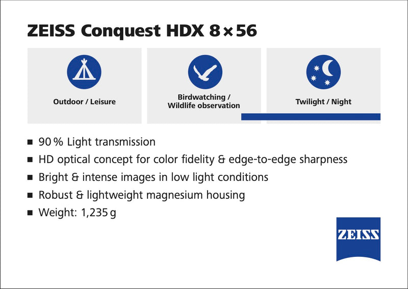 Zeiss Conquest HDX 8x56 Binoculars