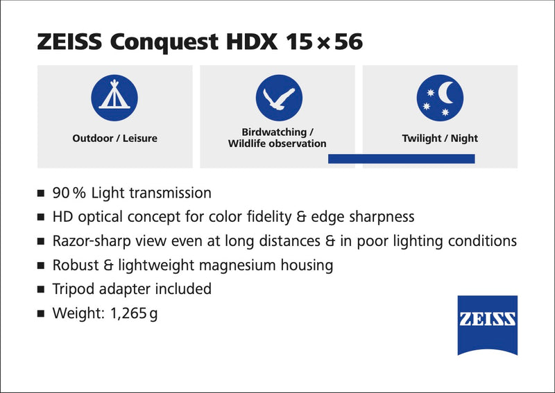 Zeiss Conquest HDX 15x56 Binoculars