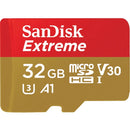SanDisk Extreme microSDHC 32GB 100MB/s R 60MB/s W UHS-I U3 C10 V30 A1 Memory Card - Clast