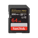 SanDisk Extreme PRO SDXC 64GB 200MB/s R 90MB/s W UHS-I U3 C10 V30 Card